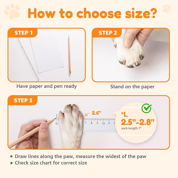 Non Slip Dog Socks with Grippers Prevent from Licking Paws for Senior Dogs | Anti-Slip on Hardwood Floors, Hot Pavement Protection, Stay in Place, Comfortable Fit for Old Dogs, Machine Washable, 2 Pairs