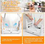 COMESOON Elevated Dog Bowls, 4 Height Adjustable Raised Bowl Stand with 2 Thick 50oz Stainless Steel Food Bowls Non-Slip Feeder Adjusts to 3.7'', 9.2'', 10.75'', 12.36'' White