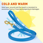 Viper Biothane K9 Working Dog Leash Waterproof Lead for Tracking Training Schutzhund Odor-Proof Long Line with Solid Brass Snap for Puppy Medium and Large Dogs, 15ft Cerulean Blue