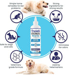 Truseb Cat & Dog Ear Infection Treatment Solution – Medicated Ketoconazole 1% TRIS with Trizmax EDTA (Tromethamine USP, Disodium Edta) – Soothes Itchy & Inflamed Ears, Cleans Debris and Buildup(12 oz)