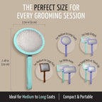 Tauro Pro Line Deshedding Wooden Brush for Dogs & Cats, Medium (M), Mint | Dematting & Detangling, for Mid-Length to Long Coats, Round Flexible Cushion, Ideal for Cocker Spaniels