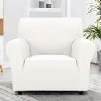 ZNSAYOTX Super Stretch Chair Slipcover Universal Sofa Chair Covers for Living Room Dogs Pet Furniture Protector Spandex Armchair Slipcovers with Anti Slip Foam Sticks (White, Chair)