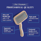 Chris Christensen Mark II Slicker Brush for Dogs, 12mm Pins, Groom Like a Pro, Handcrafted Lightweight Beechwood Ergonomic Handle, Stainless Steel Pins, A5II Small. Made in Germany.