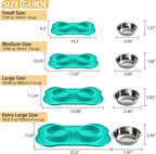 Hubulk Pet Dog Bowls 2 Stainless Steel Dog Bowl with No Spill Non-Skid Silicone Mat + Pet Food Scoop Water and Food Feeder Bowls for Feeding Small Medium Large Dogs Cats Puppies (Small, Mint Green)