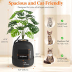 Lifewit Hidden Plant Cat Litter Box with Electric Odor Control System Black | Extra Large Enclosure Litter Tray with Carbon Filter& Odor Control, Aesthetic Cats Stuff for Living Room, Bathroom, Corner