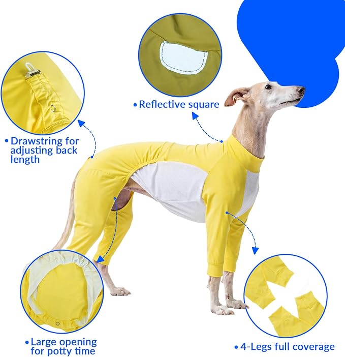 ROZKITCH Dog Sun Protection Shirt, Summer Quick Dry Anti Licking Bodysuit UV Shirt for Dogs Lightweight Breathable Cooling Vest, Quick Dry Summer Clothes Prevent Overheating(Blue, 2XL) Yellow 2XL