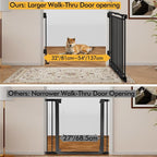39" Extra Tall Baby&Dog Gate,32-54" Wide Hardware Mount Gate,Black | Auto-Close design,Two-Way Swing, No Bottom Bar,Must Drill to Install