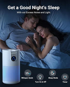 Air Purifiers for Home Large Room Up to 1500ft² with Aromatherapy, MOOKA HEPA Air Purifier for Bedroom Pets Kitchen, Air Filter Cleaner for Wildfire Smoke Pollen Dust Dander Odor, 15dB, M03
