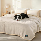 Luciphia Waterproof Pet Blanket, Liquid Pee Proof Dog Blanket for Sofa Bed Couch, Reversible Sherpa Fleece Furniture Protector Cover for Small Medium Large Dogs Cats, Grey Beige X-Large（85" x 57"） | waterproof pet blanket sherpa fleece reversible couch...