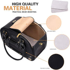 Dog Carrier Purse, Pet Carrier, Waterproof Premium Leather Pet Travel Portable Bag Carrier for Cat and Small Dog Home & Outdoor Medium Black