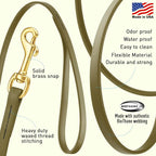 Viper Biothane K9 Working Dog Leash Waterproof Lead for Tracking Training Schutzhund Odor-Proof Long Line with Solid Brass Snap for Puppy Medium and Large Dogs, 15ft Olive Drab Green