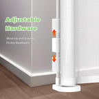 Reinforced 155" Extra Wide Retractable Baby Gate, Prevents Crawling Under | Indoor/Outdoor Retractable Dog Gate, Space-Saving, Easy to Use, Scratch-Resistant Mesh, Safety Lock, Easy Install, White
