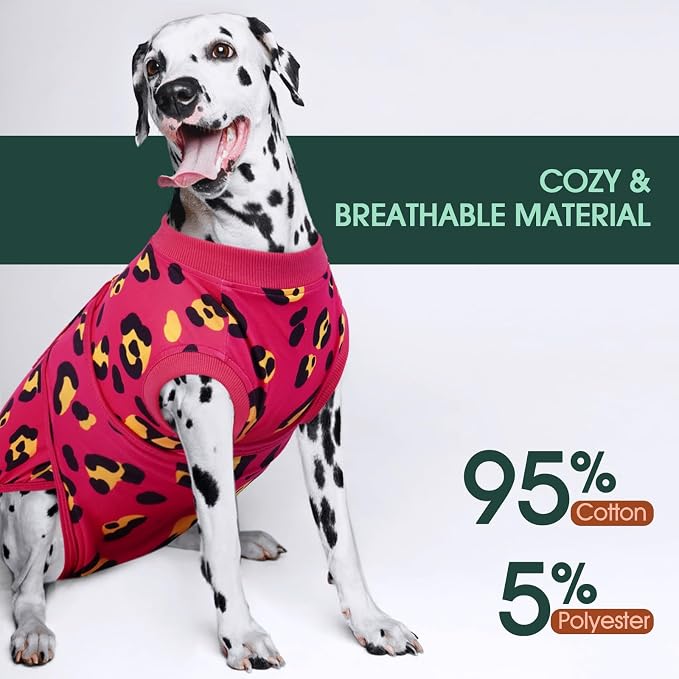 Kuoser Dog Recovery Suit After Surgery, Spay Neuter Surgical Suit for Dogs | Post Surgery Anti-Licking Dog Onesie Protects Wounds and Incisions, E-Collar & Cone Alternative Bodysuit for Female Male Dogs