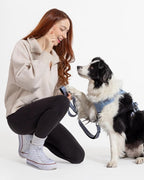 Fei & Eve Classic Dog Leash | Soft-Touch 210D Nylon, Dual Padded Handles, Traffic Handle, Tangle-Free, Heavy Duty, Dusk Blue, 6FT