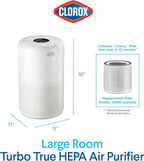 Clorox Large Room Turbo Air Purifiers for Home With True HEPA Filter | 1,650 Sq Ft | Reduces 99.9% of Mold, Viruses, Wildfire Smoke, Allergens, Pet Allergies, Dust | Whisper Quiet