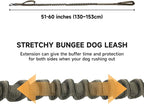 EXCELLENT ELITE SPANKER Tactical Military Bungee Nylon Dog Leash Adjustable | Adjustable No Pull Leads Rope Quick Release with 2 Control Handle heavy duty durable for training huntingfor medium large dog