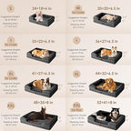EHEYCIGA Orthopedic XL Dog Beds, Waterproof Memory Foam Dog Bed for Extra Large Dogs, Non-Slip Bottom and Egg-Crate Foam Big Pet Couch Bed with Washable Removable Cover, Dark Grey