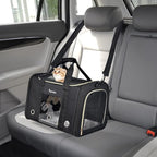 Petmolico Cat Carrier Soft-Sided Pet Bag for Small Medium Cats Puppies 16LBs - Airline Approved Pet Travel Carrier 3 Open Doors (Medium,Black)
