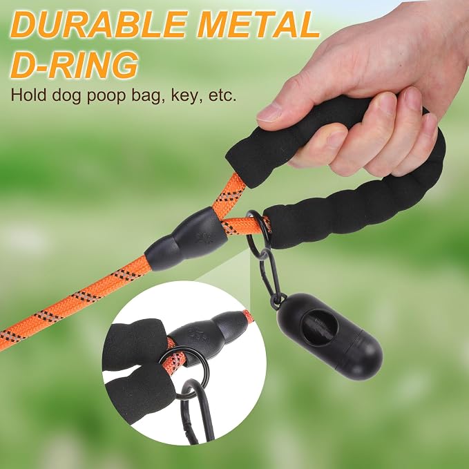 BEAUTYZOO 12 Pack Dog Leashes for Large Dogs Heavy Duty, 5FT Bulk Rope Dog Leashes Multipack with Reflective Thread, Soft Padded Handle Thick Lead Leash for Medium Dogs