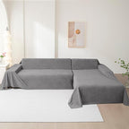 Sectional Couch Cover for 3 Cushion Sofa Washable, Cat Scratch Proof Sofa Covers, Furniture Protector Oversized L Shape Big Sofa Slipcovers for Dogs, 91" x 150", Grey