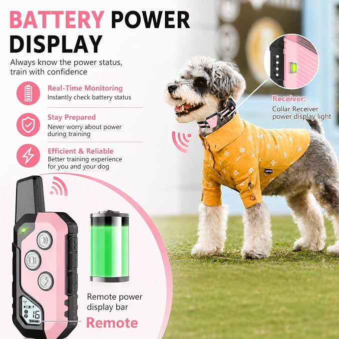 Shock Collar for Dogs, Dog Training Collar with Remote Control for 2 Dogs, 3 Training Modes with Beep, Vibration and Satic, Waterproof, Rechargeable for Large Medium
