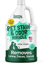 Sunny & Honey Pet Stain and Odor Remover for Carpets. 1 Gallon Mint | USA Made - Enzyme Cleaner for Dog Urine & Poop - Eliminates Set In Stains - Color Safe - For Rugs, Furniture & Car Seats