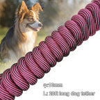 BTINESFUL 8ft/12ft/20ft/30ft/50ft/75ft Dog Tie-Out Long Tether Rope Leash, Outdoor Dog Lead for Yard- Large Medium Dogs Training, Playing, Camping, Backyard (20 Foot, Pink Black)