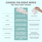 IMMHABI 50 Count Cleaning Deodorizing Pet Glove Wipes for Dogs & Cats, Hypoallergenic Dog Bath Wipes with Natural Deodorizer Persimmon Tannin, Pet Bathing Wipes for Horse Coat Care Unscented