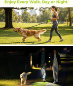 Retractable Dog Leash for Large Dog with Light Rechargeable, 16ft Heavy Duty Retractable Pet Leash with One-Button Control, Anti-Twist Protection, Reflective Leash for Large Dogs Up to 110 lbs