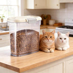 Airtight Dog Cat Pet Food Storage Container 10 Lbs, Slim Tall Dry Food Bin | Clear Plastic Pet Food Treat Container with Lid, Scoop and Cup, Food Storage Bin for Dogs, Cats, Bird Seeds, Kibble, Pellets