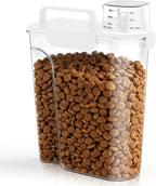 Uppetly Dog Cat Food Storage Container, 5-7Lbs Pet Food Containers, Airtight Cat Food Container with Portable Handle & Measuring Cup, Small Animal Dry Food Dispenser for Dogs, Cats and Birds White