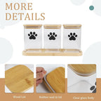Morezi Dog Treat Container airtight Treats jar for countertop Closet Dog Food Storage 3 Jars with Tray Great for organizing pet Dogs Cats Birds Animal Food Treats Snack