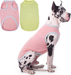 IECOii 2 Pack Dog Surgery Recovery Shirt Sleeveless Lightweight Dog Tshirt | T-Shirts with Stretch Fit,Gentle on Sensitive Skin,Anti-licking for Hot Spots,Shedding Control Tee,For Small to Giant Dogs