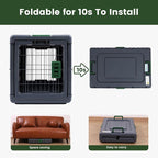 28"L Collapsible Dog Crate for Small/Medium Dogs - No-Tool Assembly Foldable Dog Cage - Portable Travel Crate with 2 Wheels - Space-Saving for Indoor Outdoor Use (Dark Grey, 28.0"L x 18.3"W x 20.9"H)