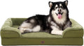 EHEYCIGA Orthopedic XXL Dog Bed, Waterproof Washable XL Big Pet Bed 52" | Non-Slip Bottom and Egg-Crate Memory Foam Extra Large Pet Couch Bed with Washable Removable Cover, Olive Green