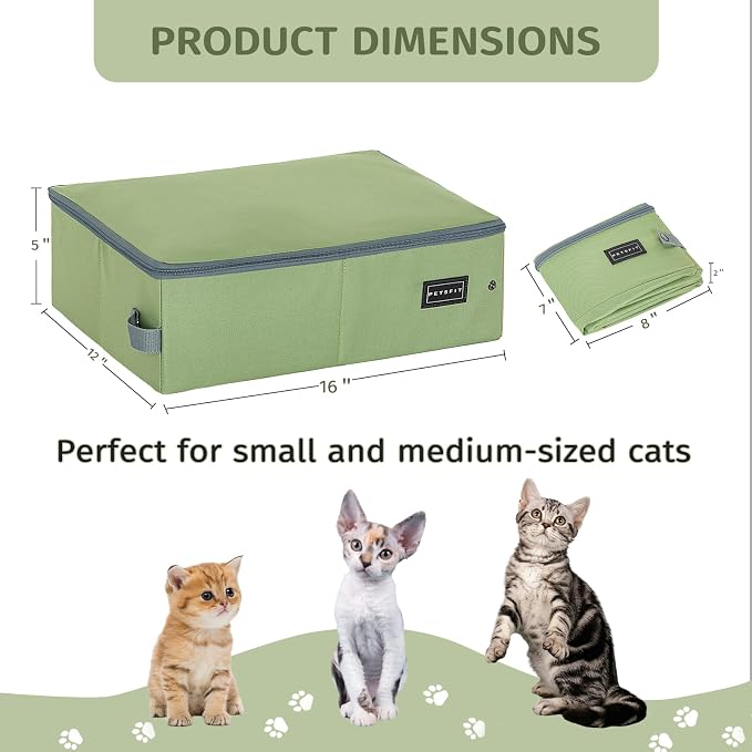 PETSFIT Portable Litter Box for Cats - Leak-Proof, Travel Litter Box for Cats in Car/Hotel/Lawn, Collapsible Litter Boxes