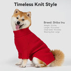cyeollo Red Dog Sweater Long Sleeve Knitted Turtleneck Pullover Clothes | Ultra Soft Warm Knit, Full Coverage, 4-Way Stretch for Easy Movement, Easy On & Off, Winter Daily Wear for Small Dogs