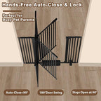 41" Extra Tall Baby Gate for Big Dog No Jumping Over, 46-54.7" Wide Pet Safety Gate Indoor for Doorways No Drilling,Auto Close Child Puppy Gates for Stairways Pressure Mounted (Black)