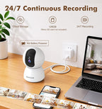 CiKiKWVO 2K Indoor Security Camera, Dual-Band WiFi Baby Pet Monitor, 2 Pack | Motion Detection, 360° Motion Tracking, IR Night Vision, Two-Way Talk, Smart Tracking for Home, Baby and Pet Monitoring