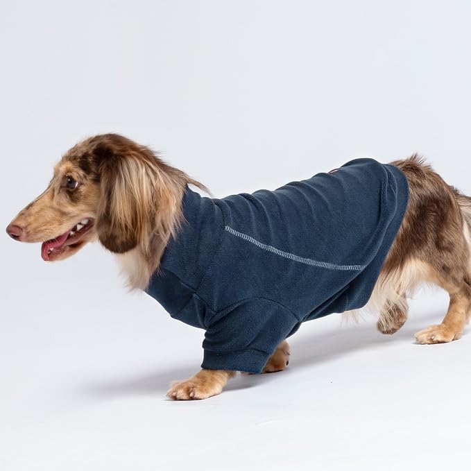 Fitwarm 3 Pack Classic Fleece Dog Sweater, Turtleneck Dog Sweatshirt, Dog Winter Clothes for Small Dogs Boy Girl, Pet Pullover Jacket, Cat Apparel, Blue, Grey, Navy, XS