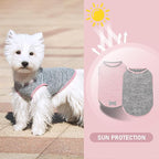 KYEESE 2Pack Dog Shirt, Lightweight Sun Protection Sleeveless Dog T Shirts for Small Dogs Girl, Breathable Puppy Reflective Tank Top Summer Dogs Clothes for Outdoor Walking, Pink+Grey, S