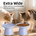 Ceramic Elevated Cat Bowls - 6.2 Inch Extra Wide Raised Cat Food and Water Bowl Set for Indoor Cats, Whisker-Friendly Ceramic Cat Dish for Elder Big Cats & Small Dogs,Light Purple,1 Pack