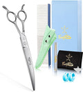 High-end Professional Dog Grooming Curved Scissors Pet Curved Shears 7.5 Inches Extremely Very Sharp Made Of Stainless Steel Alloy By Hand For Dog Cat Groomer