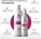 Lillian Ruff PRO Formula Ultra Brightening Dog Shampoo & Leave-in Conditioner Detangler Set - Professional Whitening, Stain Removal, Dematting, Detangling & Odor Control with Aloe & Provitamin B5