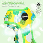 Small Dog Harness and Leash Set of 6, No Pull Soft Lightweight Mesh Puppy Harness， Adjustable Cute Floral Pattern Pet Harness for Small Medium Dogs (Green Leaf, S)