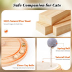 LMUGOOS Cat Scratcher, Cat Natural Sisal Scratching Pad, Kitten Interactive Toy with Ball Track Spring Ball for Chasing Hunting Mental Physical Exercise Puzzle | Cat Toys Spring Ball Turntable Indoor Entertainment Chasing Hunting Protecting Furniture S...