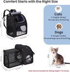 Expandable Cat Backpack Carrier, Large Space, Airline Approved, XL | Pet Carrier Backpack Up to 25 lbs, Portable Cat Travel Backpack, Ideal for Traveling/Hiking /Camping/Vet, Black