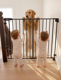 Babelio Removable Baby Gate for Stairs No Bottom Bar, 29-43", 30" H, Black | Hardware Mounted (Drill Needed)| Wide Walk-Thru| Auto-Close Safety Dog/Pet Gate for Stairs & Doorways