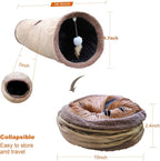 Collapsible Cat Tunnel Pet Play Tube Crinkle Tunnel with Cat Toys，Length 35" Diameter 9.7"