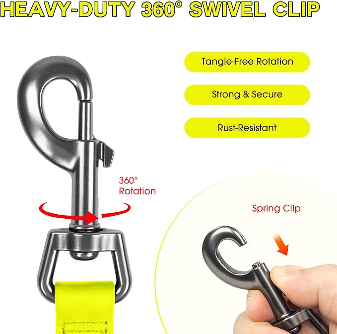Wolfone Waterproof Dog Leash 50FT Long Line Training Recall Lead | 50FT Dog Leash: Heavy duty PVC coated long line with easy clean surface durable training rope for recall and outdoor use